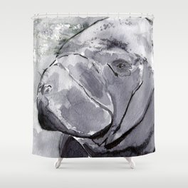 Manatee - Animal Series in Ink Shower Curtain