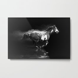 Galloping Pinto Horse Metal Print | Racinghorse, Stallion, Pinto, Blackandwhitephotography, Digital, Paint, Horselover, Gallopinghorse, Photo, Westernhorses 