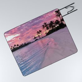 SUNSET AND PALM TREES Picnic Blanket