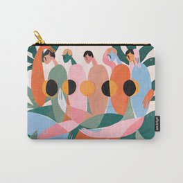 Lunar cycle Carry-All Pouch | Stars, Green, Contemporary, Colorful, Vibrant, Curated, Women, Bohemian, Moon, Digital 