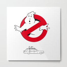 Ecto-1 Metal Print | Ghostbuster, Graphicdesign, White, Ghost, Illustration, Graphic Design, Digital, Vector, Cadillac, Cars 