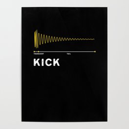 Drum Kick As A Waveform - Drum Kick Poster