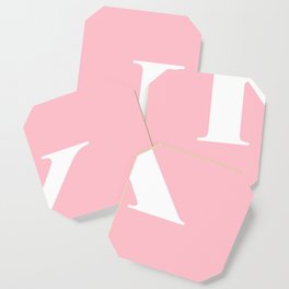 K MONOGRAM (WHITE & PINK) Coaster
