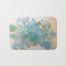 Ocean Hue Sea Glass Badematte | Curated, Digital, Color, Photo, Oceanglass, Tempered, Seafoam, Beachtreasure, Turquise, Blue 