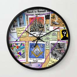 Conspiracy Theorist Wall Clock | Worldtradecenter, Moonlandings, Flatearth, Deepstate, Bigpharma, Paranormal, Unexplained, Secretsocieties, Paranoid, Jfk 
