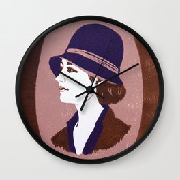 1920s Lady (linocut) Wall Clock | Graphicdesign, Portrait, Lino, Linocut, Roaringtwenties, Downtonabbey, Linoleum, Print, Printmaking, Flapper 