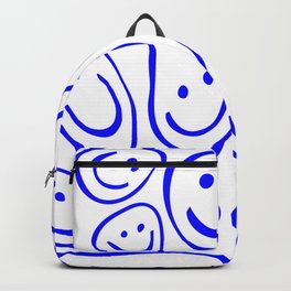  Smiley, lines, retro, blue color Backpack | Mosaic, Digital, Drafting, Emoji, Bluecolor, Cartoon, Lines, Graphite, Blue, Graphicdesign 