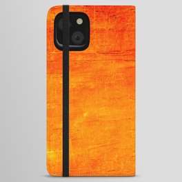 Orange Sunset Textured Acrylic Painting iPhone Wallet Case