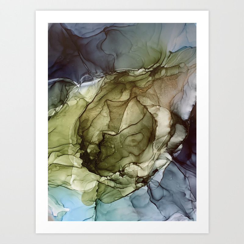 Calm Nature Earth Inspired Abstract Painting Art Print By
