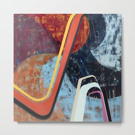 Something REALLY Strange Is Goin' On... Metal Print | Neat, Pop, Clean, Curated, Painting, Modern, Orange, Bright, Fkinbadass, Abstract 