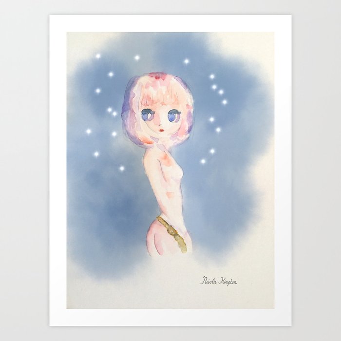 Space Girl Sci Fi Pinup Art Print By Nicolakimpton Society6