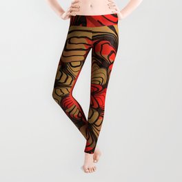 Decorative red and brown Leggings