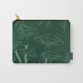 Holy Shiitake  Carry-All Pouch | Pagan, Linework, Digital, Mushroom, Nature, Witchy, Hozier, Academia, Leaf, Leaves 