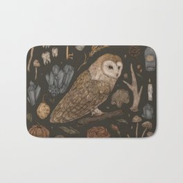 Harvest Owl Badematte | Floral, Apothecary, Familiar, Barnowl, Totem, Crystal, Witchy, Curated, Flora, Gem 