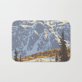 Banff National Park Badematte | Vector, Digital, Vintage, Banff, Canada, Alberta, Mountains, Nationalpark, Glacier, Alpine 