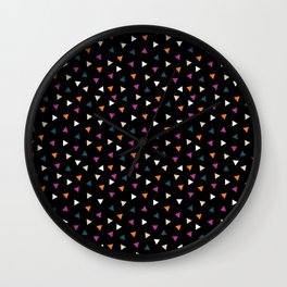 colorful triangles on black base  Wall Clock | Designer, Colorfultriangles, Seamlesspattern, Designcreator, Littledesigns, Graphicdesign, Patterndesign, Design, Surfacepattern, Textiledesign 