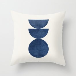 Woodblock navy blue Mid century modern Throw Pillow | Indigo, Navyblue, Scandi, Modernretro, Deepblue, Midcentury, Midcenturymodern, Abstractform, Nordic, Darkblue 