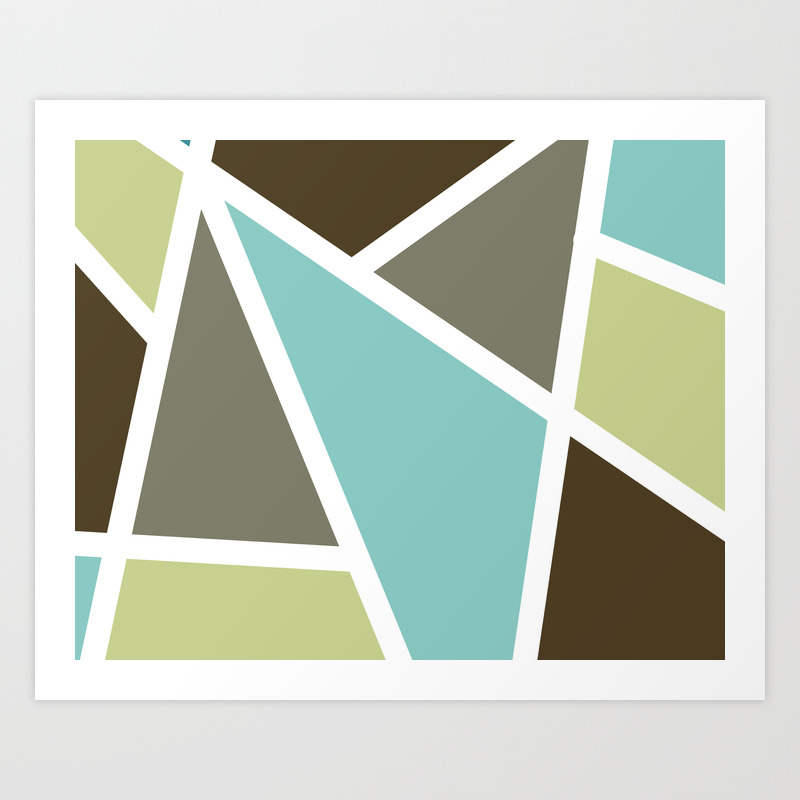 Cool Colors Abstract Geometric Art Print By Abbyjane325 Society6