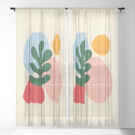 Wildlife | Cutouts by Henri Matisse Sheer Curtain | Minimal, Vintage, Wild, Colorful, Cut Outs, Flowers, Cutout, Nature, Shapes, Abstract 