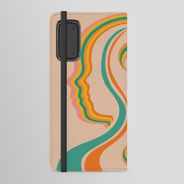 Look Within, Peachy, Mid Century Modern Art Android Wallet Case