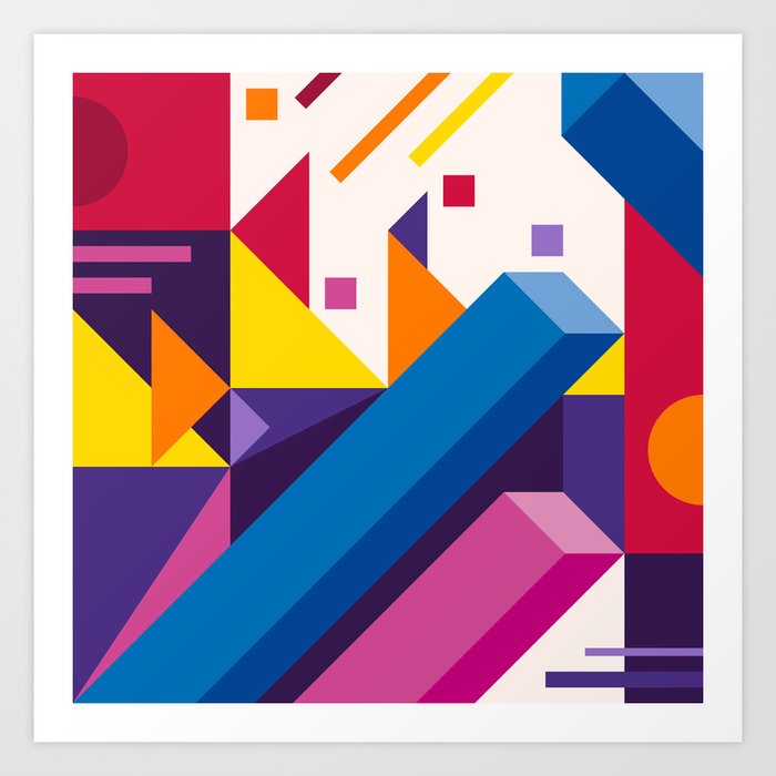 Abstract Modern Geometric Background Composition 17 Art Print By