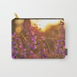 Spring Photography - Verbenas In The Sunset Carry-All Pouch | Trees, Sunset, Happy, May, Grass, Beautiful, Spring, Flowers, Nature, Flower 