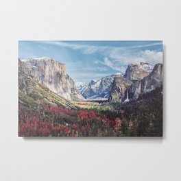 Tunnel View Yosemite Valley Metal Print | Wanderlust, Mountain, California, Halfdome, Nature, Painting, Graphic Design, Digital, Landscape, Pattern 