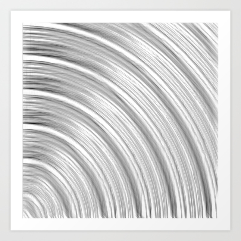 Pencil Drawing Line Pattern Abstract In Black And White Art Print