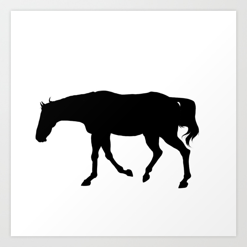 Walking Thoroughbred Silhouette Art Print By Luxehurricane Society6