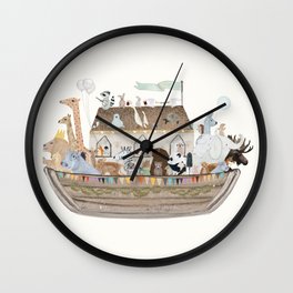 little ark Wall Clock | Whimsicalwallart, Babynurserydecor, Kidswallart, Zooanimals, Jungleanimals, Nurseryartprint, Kidssafariprint, Junglewallart, Nurseryart, Curated 