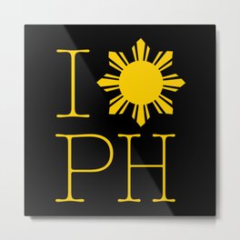 I Love Philippines Metal Print | Asian, 3Stars, Philippines, Luzon, Digital, Lasislaspilipinas, Pinay, Filipinx, Sun, Visayas 