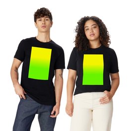 Neon Yellow and Neon Yello Green Ombré  Shade Color Fade T Shirt
