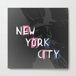 Statue de la liberté - New York City Metal Print | Noir, Etats Unis, Motif, City, Graphicdesign, Pattern, Americain, Pays, Voyage, Villes 