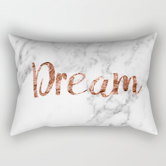 Rose Gold Marble Dream Rectangular Pillow By Peggieprints Society6