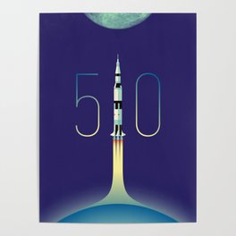 Apollo 11 Saturn V 50th anniversary Poster