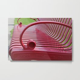 Gaining Perspective Metal Print | Seat, Photo, Red, Michialeschneider, Macro, Bench, Metal 