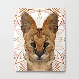 Serval Mandala Metal Print | Wildlifeart, Serval, Jaguar, Leopard, Digital, Ocelot, Animalart, Lion, Cat, Digitalart 