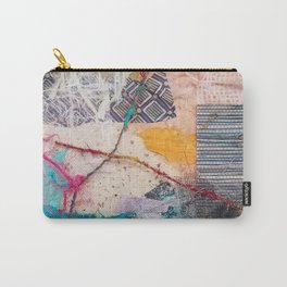Emerge Collage 1 Carry-All Pouch | Metal, Textile, Nature, Paper, Beads, Foundobjects, Mosaic, Leaf, Jewelry, Collage 