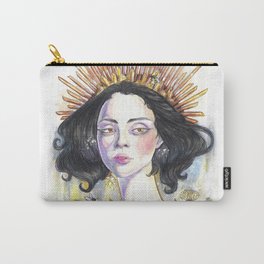 Queen Bee Carry-All Pouch | Painting, Fantasy, Honeybee, Floral, Bees, Verbenas, Honey, Queen, Crown, Botanical 