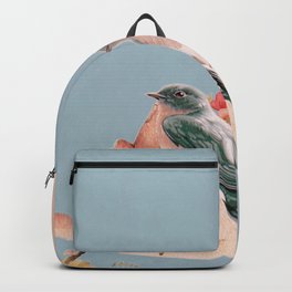 Birds on Hand Backpack | Woman, Animal, Support, Summer, Bird, Cute, Digital, Little, Birds, People 