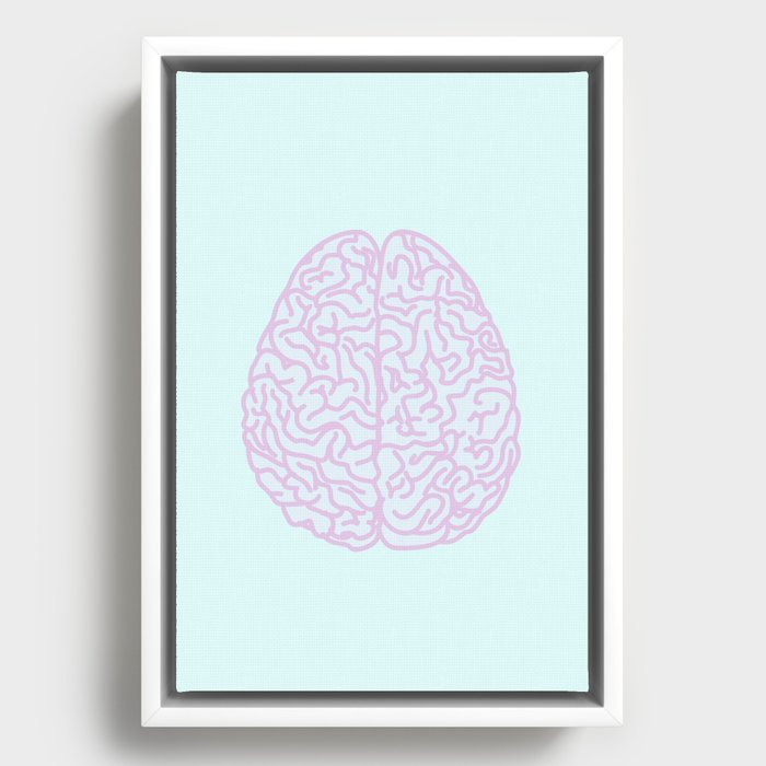 Pastel Brain Framed Canvas by XOOXOO | Society6