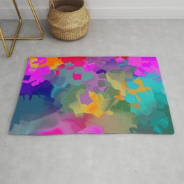 abstract floral with violet Rug
