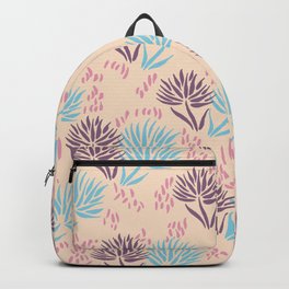 Tough Wildflowers [ivory] Backpack | Aiaueno, Savage, Safari, Leaves, Flower, Nature, Drawing, Floral, Cottagecore, Botanical 