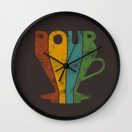 Pour Over Coffee Lover // Abstract Typography Wall Artwork Graphic Design Kettle Wall Clock