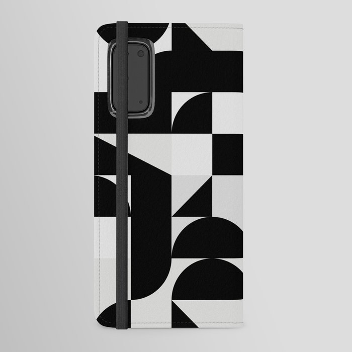 Modern Geometry / Minimal, Black, White, Grey Android Wallet Case
