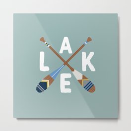 LAKE LIFE Painted Paddle Oars Metal Print | Lake, Mi, Michigan, Painted, Wisconsin, Lakes, Boho, 10000Lakes, Minnesota, Paddle 