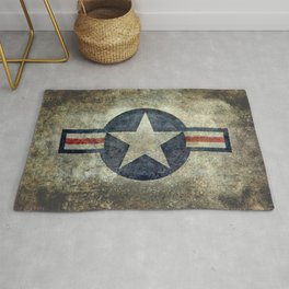 USAF vintage retro roundel #2 Rug | Graphicdesign, Star, Marines, Aviation, Military, Textured, Girlfriend, Patriotic, Wife, Grungy 