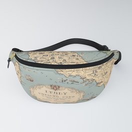 1935 Vintage Map of Italy and Vatican City Fanny Pack