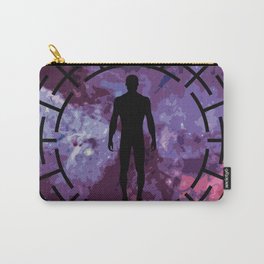 Black labyrinth man silhouette Carry-All Pouch | Universe, Time, Labyrinth, Black, Graphicdesign, Man, Blue, Life, Purple, Circle 