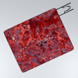 Marble Ruby Blood Red Agate Picnic Blanket